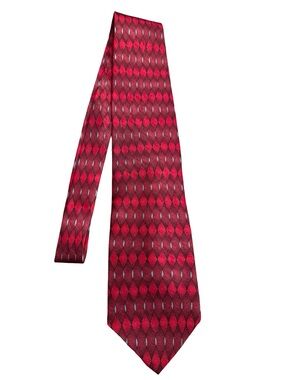 Vintage 1996 Grateful Dead GD Silk Tie Feedback Seventeenth Set Red Geometric 4”